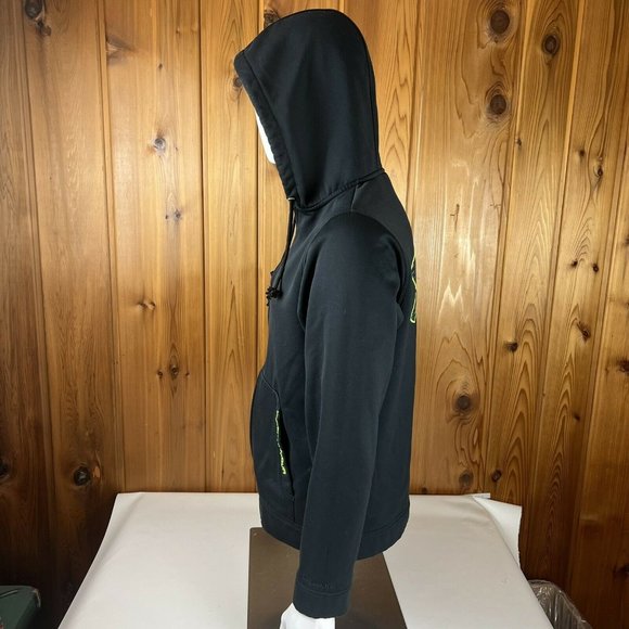 Men's Under Armour Neon Green Black Full Zip-Up Hoodie Sweatshirt Small Fleece - Picture 5 of 10